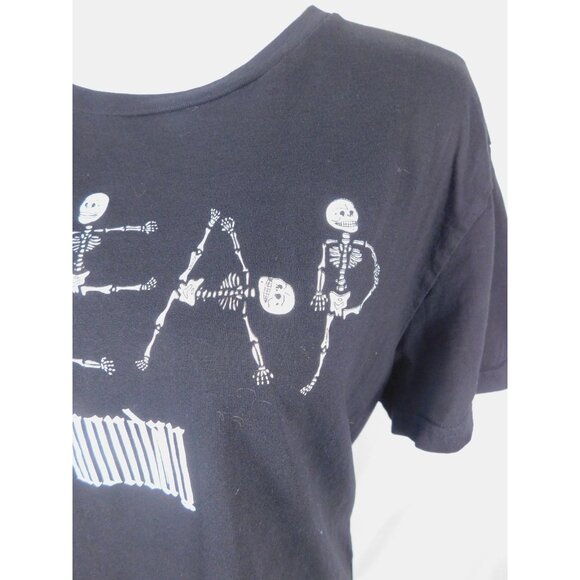 Cheap Monday Shirt Mens Large Black Graphic Skeleton Gothic Barcode Tee T-Shirt - Picture 4 of 11